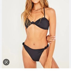 Bella Dahl black knitted bikini top and bottom set